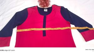 Vibrant Pink &amp; Blue Kurta contras colour