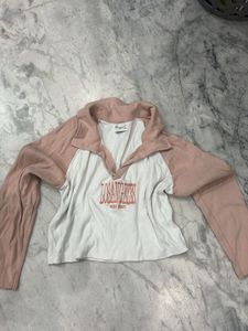 Ribbed Full sleeve Baggy Colour Block Top