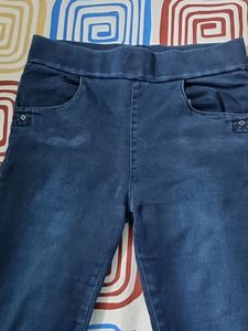 High Rise Denim Navy Blue Party Wear Jeans