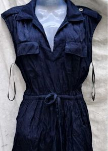 CHIC NEVY BLUE UTILITY STYLE DRESS FOR WOMEN