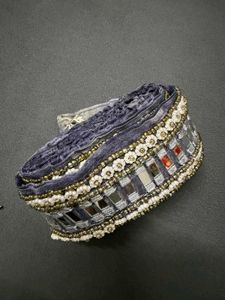 handcrafted mirrorwork Fabric Belt with elastic