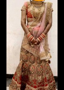 Stunning Red &amp; Gold Lehenga Choli