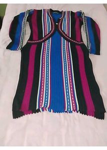 woolen Striped Long Sleeve Kurta