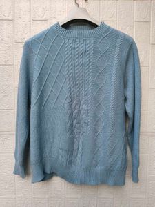 New with tag Korean Blue Cozy Cable Knit Sweater