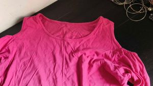Pink Cold Shoulder cut  Top