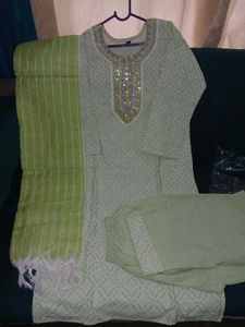 Elegant Green Embroidered Kurta Set