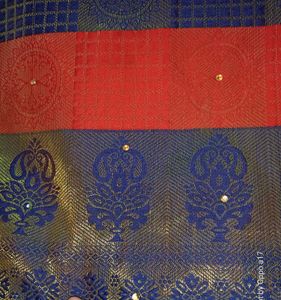Beautiful Stone And Mirror Work Saree