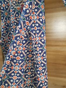 Blue Geometric Print Kurti
