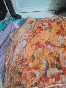 Orange Floral Dupatta