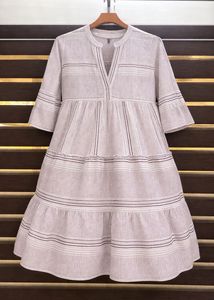 Bohemian Tiered Striped Midi Dress