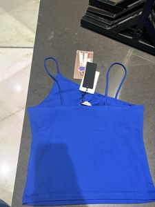 Blue Asymmetrical Tank Top