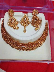 Indian Traditional Gold-Tone Necklace Set