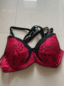 Clovia Pink Lace Bra - 36B