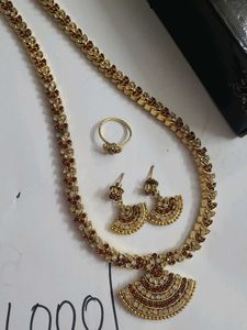 New Jeweled Necklace, Ring &amp; Earring Set