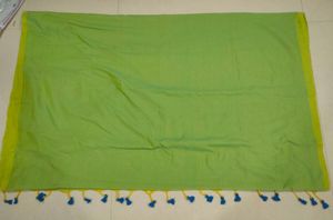 Light Green Tassel cotton saree