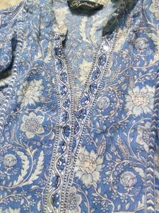 Blue Paisley Print Tunic Top