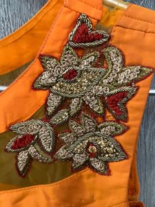 Vibrant Orange Ethnic Blouse
