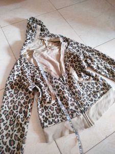 y2k Leopard Print Zip-Up Hoodie coverup