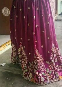 Elegant Purple Lehenga Choli Set semi stitched