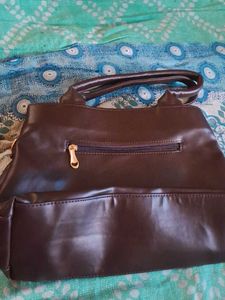Brown Geometric Patterned Handbag
