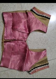 Elegant Pink Brocade Blouse with margin