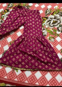 Printed Small Flare Kurti With  Grara