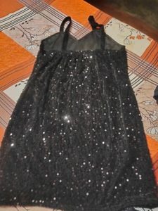 Sparkly Black Spaghetti Strap Dress