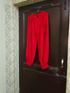 Red  Beige Embroidered Kurtas 2 and lower dupata