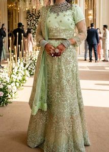 Mint Green Embroidered Lehenga
