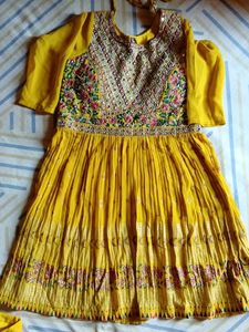 Stunning Yellow Embroidered sharara