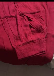 Elegant pink Kurta with White Embroidery