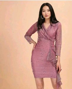 Sparkly Pink Wrap Dress