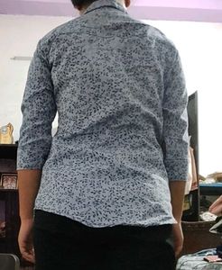 Light Blue Floral Print Shirt