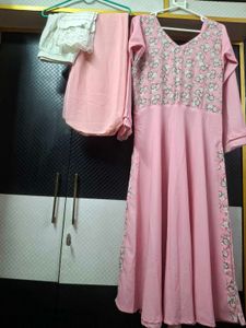 Pink Floral Kurti Set