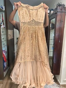 Stunning Golden Embellished Lehenga Set