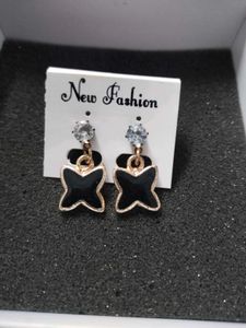 Chic Black Butterfly Earrings