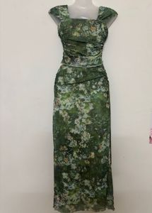 Green Floral Print Two-Piece Set