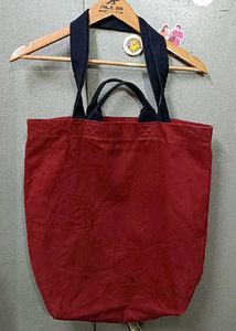 "MV" Classic Varsity Style Dual Handle Tote Bag