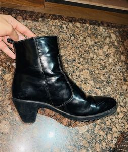 Black Patent Ankle Boots