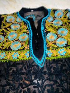 Black Embroidered Kurta