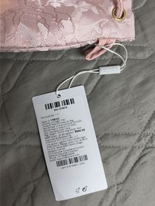 Chic Pink Butterfly Drawstring Pouch Bag