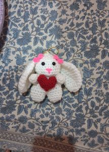 Crocheted Bunny Keychain