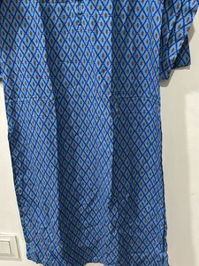 Blue Printed Womens Kurta
