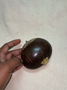 Unique Coconut Shell Clutch Bag with earnings
