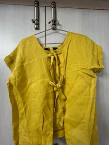 Vibrant Yellow Wrap Top
