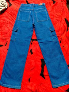 stylish Blue Denim Cargo Jeans