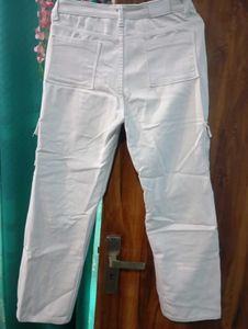 Straight White Cargo Pants