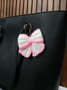 Handmade Crochet Bow Keychains (Set of 2)