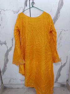 Silk Assymetrical Kurta Set