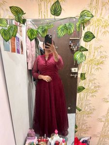 *Final Offer* Elegant Maroon Lace Maxi Dress